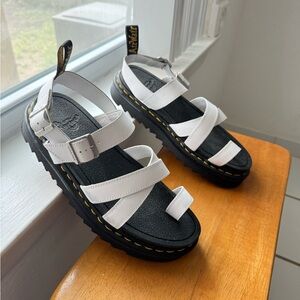Dr. Martens White and Black Chunky Sandals